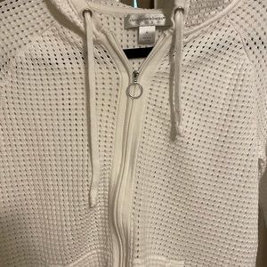 Waffle print jacket/ swimsuit cover up